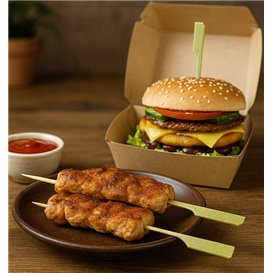 Natürliche Fingerfood-spieße aus Bambus "Golf" 18cm (100 Stück)