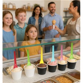 Eiscreme-Schaufel Farben CPLA 10cm (100 Stück)