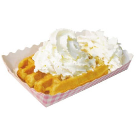 Pappschale pink geschlossen für Waffeln (25 Stück)