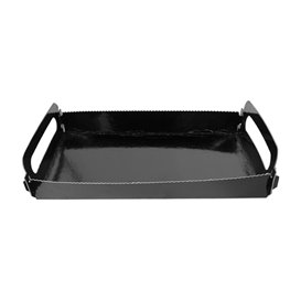 Papptablett Rechteckig Schwarz Griffen 12x19 cm (100 Stück)