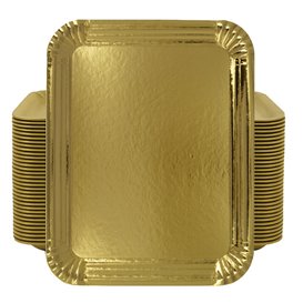 Pappschale rechteckig Golden 16x22 cm (100 Stück)