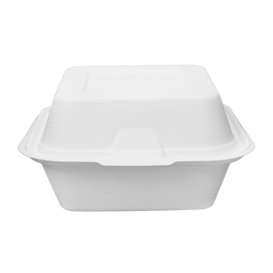 Burger-Box Zuckerrohr Weiß 150x150x80mm (50 Stück)