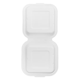 Burger-Box Zuckerrohr Weiß 150x150x80mm (50 Stück)