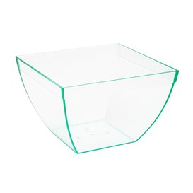 Transparente PS-Verkostungsschale “Water Green” 580ml (100 Stück)