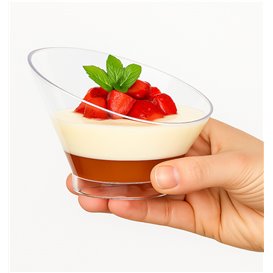 Niedrige Eis- und Dessertschale PS Transparent 195ml (10 Stück)