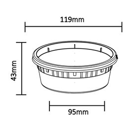 PP-Schalen “Deli Range” Transparent met Deckel 240ml (40 Stück)