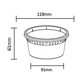 PP-Schalen “Deli Range” Transparent met Deckel 360ml (40 Stück)