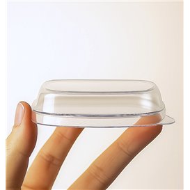 Deckel für Fingerfood-Becher PS Transparent 7,5x7,5cm (100 Stück)