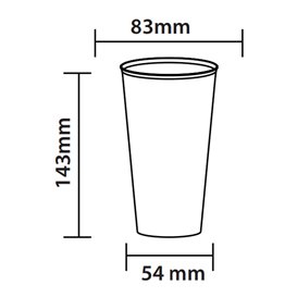 Transparenter, wiederverwendbarer, unzerbrechlicher PP-Cocktailbecher 470ml (15 Stück)