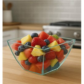Transparent Fingerfood Schalen aus PS “Water Green” 580ml (25 Stück)