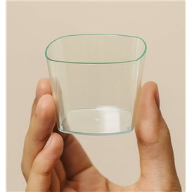 Fingerfood Schalen Niedrig PS Transparent “Water Green” 150ml (200 Stück)