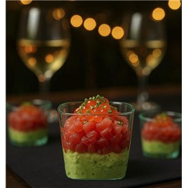Fingerfood Schalen Niedrig PS Transparent “Water Green” 150ml (200 Stück)