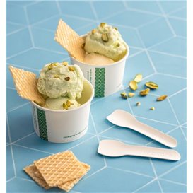 Eislöffel aus Papier Weiss 9cm (50 Stück)