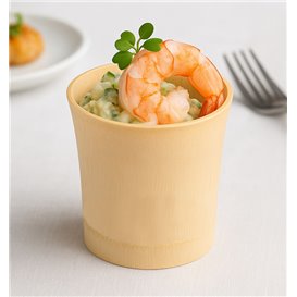 Wiederverwendbarer Bambusbecher für Fingerfood 8,4x9,2x9cm (12 Stück)