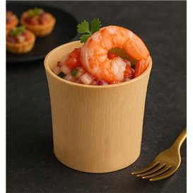 Wiederverwendbarer Bambusbecher für Fingerfood 8,4x9,2x9cm (12 Stück)