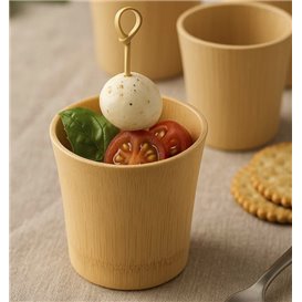 Wiederverwendbarer Bambusbecher für Fingerfood 8,4x9,2x9cm (12 Stück)