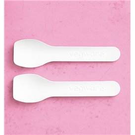Eislöffel aus Papier Weiss 9cm (50 Stück)