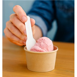 Eislöffel aus Papier Weiss 9cm (50 Stück)