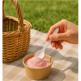 Kaffeelöffel aus Papier Weiß 11,5cm (50 Stück)