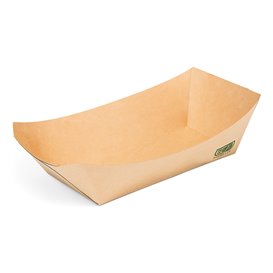 Snackschale aus Bambus-Karton Kraft 700ml 20,5x15x5,2cm (125 Stück)