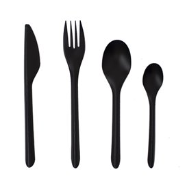 Mehrweg-Messer aus PP Schwarz 17,8cm (25 Stück)