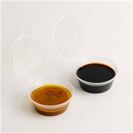 Saucenbecher mit Klappdeckel aus PP Transparent 60ml (1.000 Stück)