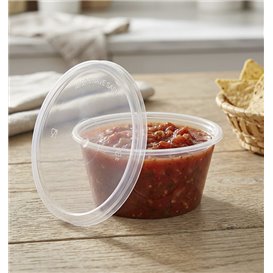 Saucenbecher mit Deckel Transparent aus PP 60ml (100 Stück)