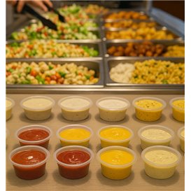 Saucenbecher mit Deckel Transparent aus PP 60ml (100 Stück)