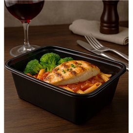 PP-Schale Rechteckig Schwarz 1.000ml 17,3x11,9cm (500 Stück)