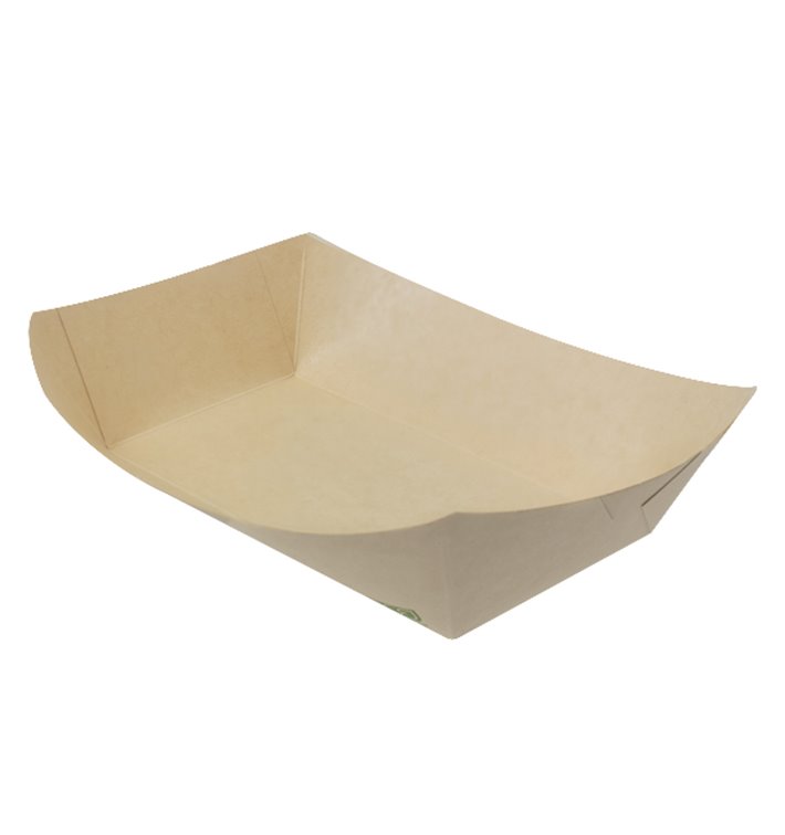 Snackschale aus Bambus-Karton Kraft 700ml 20,5x15x5,2cm (500 Stück)