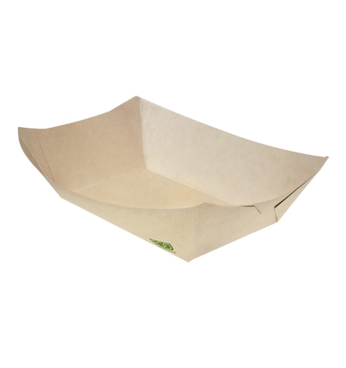 Snackschale aus Bambus-Karton Kraft 350ml 16,5x12x4,4cm (125 Stück)