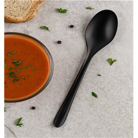 Mehrweg-Löffel aus PP Schwarz 15cm (25 Stück)