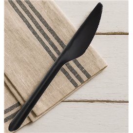 Mehrweg-Messer aus PP Schwarz 17,8cm (50 Stück)
