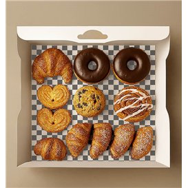 Fettdichtes Einwickelpapier “Vichy” Schwarz 28x31cm (1.000 Stück)