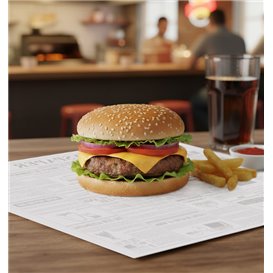 Wachspapier fettdicht für Burger "Times" 31x31cm (1.000 Stück)