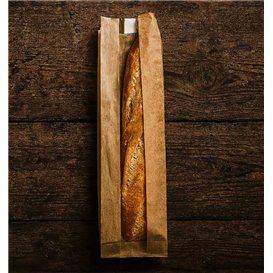 Papiertüten Kraft Fenster 10+4x29cm (125 Stück)