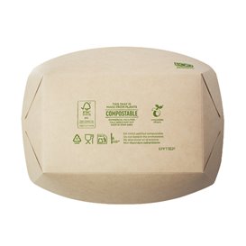 Snackschale aus Bambus-Karton Kraft 800ml 24x16x5,2cm (500 Stück)