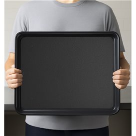 Serviertablett Plastik Tray Schwarz 50x37cm (4 Stück)