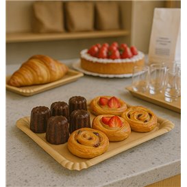 Pappschale rechteckig Kraft 16x22 cm (100 Stück)