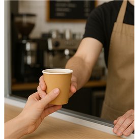 Kartonbecher 9Oz/290ml Kraft Ø8,0cm (50 Stück)