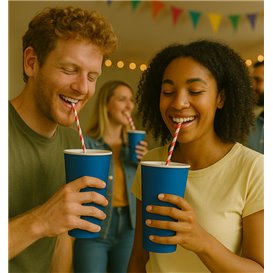 Pappbecher „Farben“ Blau 600ml Ø9,4cm (320 Stück)