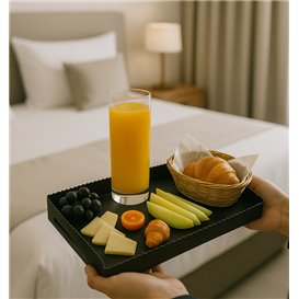 Papptablett Rechteckig Schwarz Griffen 16x23 cm (100 Stück)