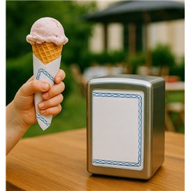Papierservietten mit Zickzackfalz Weiß Muster 14x14cm (25.000 Stück) 