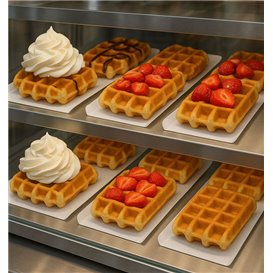 Pappschale weiß für Waffeln 13,5x10cm (100 Stück)