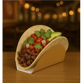 Pappbehälter Braun für Tacos 13,5x2,5x6cm (1000 Stück)