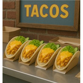 Pappbehälter Braun für Tacos 13,5x2,5x6cm (1000 Stück)