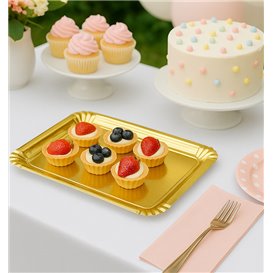 Pappschale rechteckig Golden 16x22 cm (1.000 Stück)
