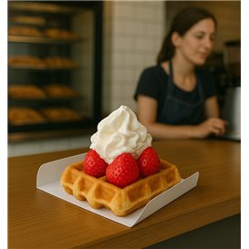 Pappschale weiß für Waffeln 13,5x10cm (100 Stück)