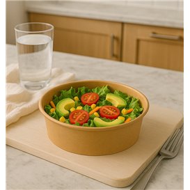 Salatschüssel aus Kraft-Kraftkarton 600ml Ø15,0cm (50 Stück)