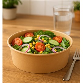 Salatschüssel aus Kraft-Kraftkarton 1.000ml Ø16,6cm (50 Stück)